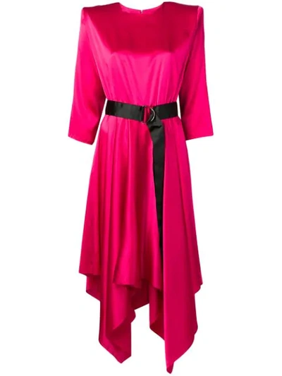 Shop Federica Tosi Belted Midi Dress In Pink