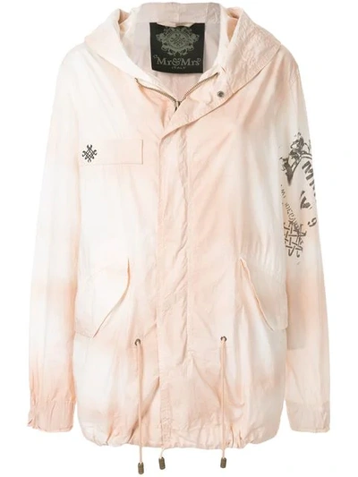 Shop Mr & Mrs Italy Printed Parachute Parka In Pink