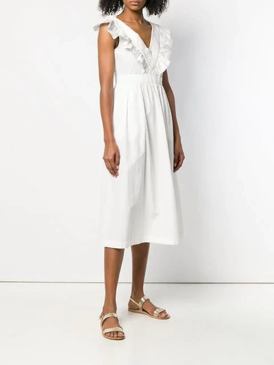 Shop A.p.c. Ruffled V Dress In White