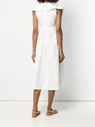 Shop Apc Ruffled V Dress In White