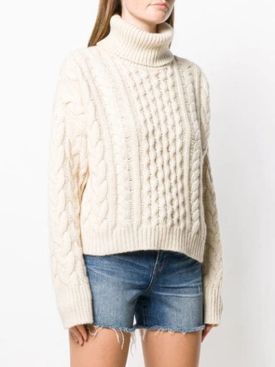 Shop Alanui Cable Knit Jumper In White