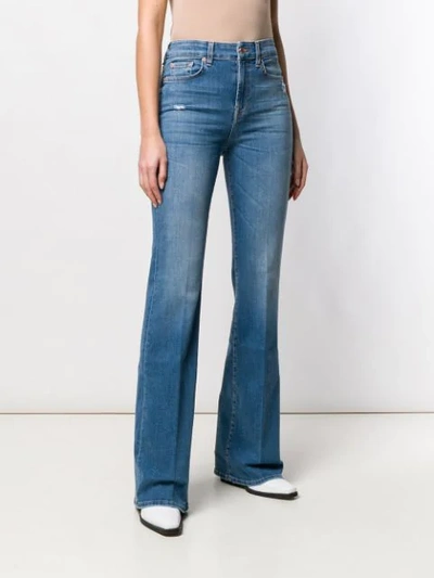 Shop 7 For All Mankind Flared Leg Jeans In Blue