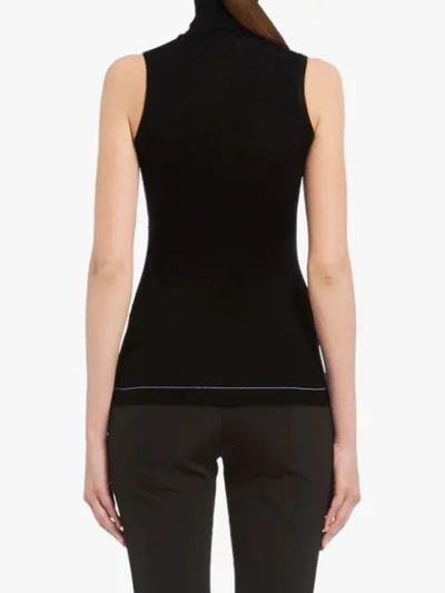 Shop Prada Sleeveless Turtleneck Sweater In Black