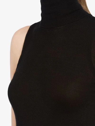 Shop Prada Sleeveless Turtleneck Sweater In Black