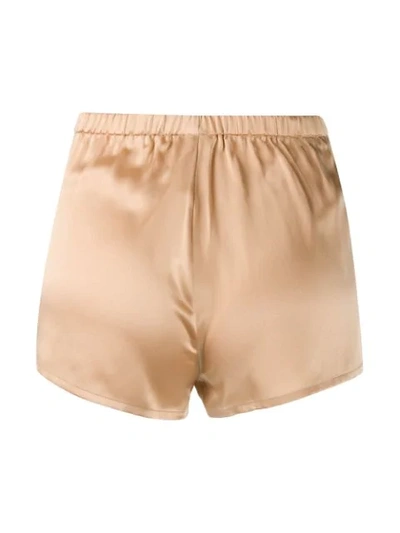 Shop La Perla Silk Shorts In Neutrals