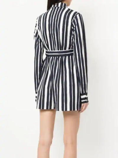 Shop Martin Grant Striped Belted Playsuit In Wide Stripe