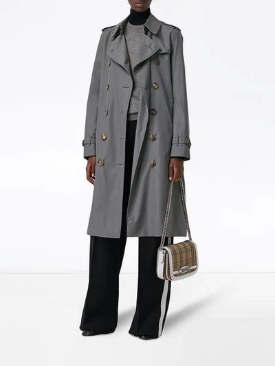 Shop Burberry The Long Kensington Heritage Trench Coat In Grey
