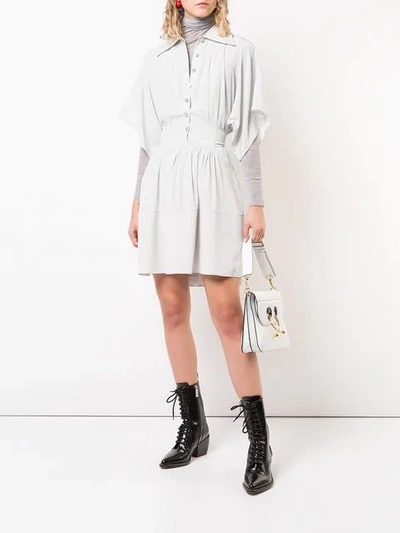 Shop Chloé Mini Shirt Dress In Grey