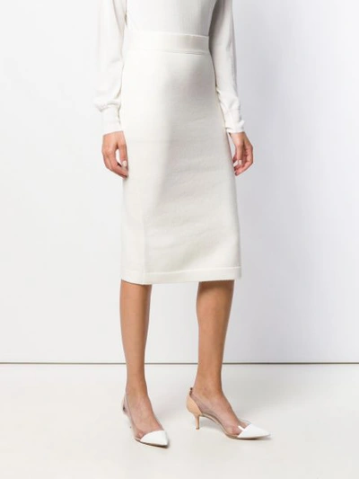 Shop Tom Ford Fitted Midi Skirt - White