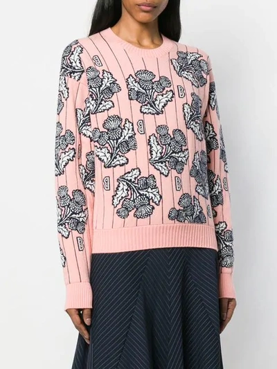 Shop Barrie Floral Knitted Jumper In Pink