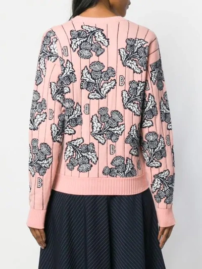 BARRIE FLORAL KNITTED JUMPER - 粉色