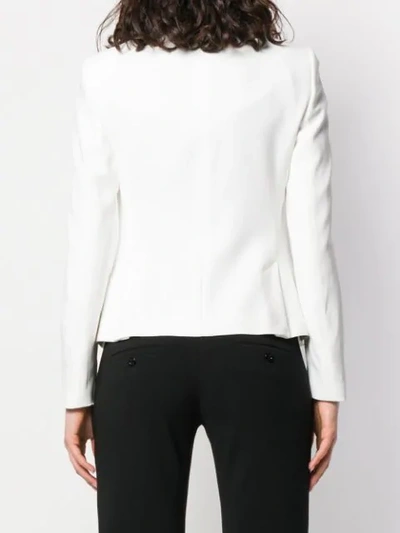 Shop Emporio Armani Tailored Blazer Jacket In White