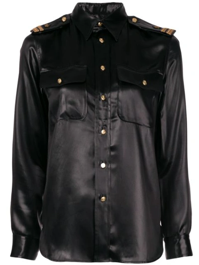 Shop Ralph Lauren High Shine Shirt In Black