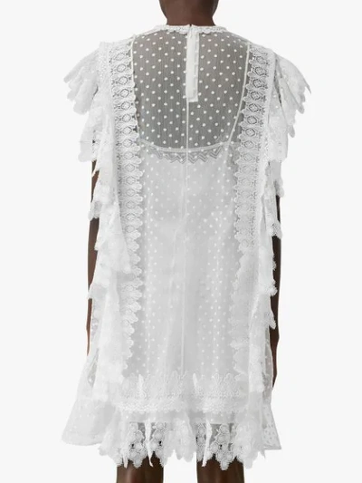 Shop Burberry Scalloped Lace And Polka In White