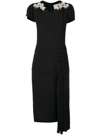 Shop Jason Wu Collection Crystal-embellished Midi Dress In Black