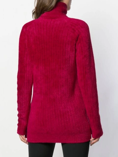 Shop Balmain Turtle Neck Sweater In Red