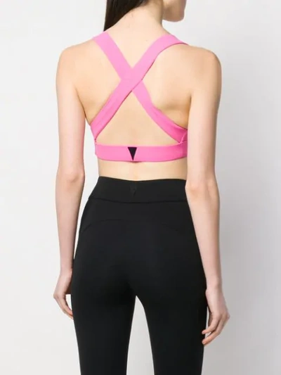 Shop No Ka'oi Crisscross Compression Top In Pink