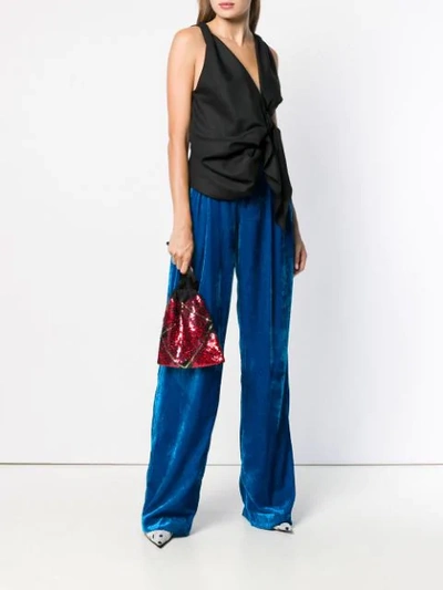 Shop Attico Palazzo Pants In 376 Electric Blue