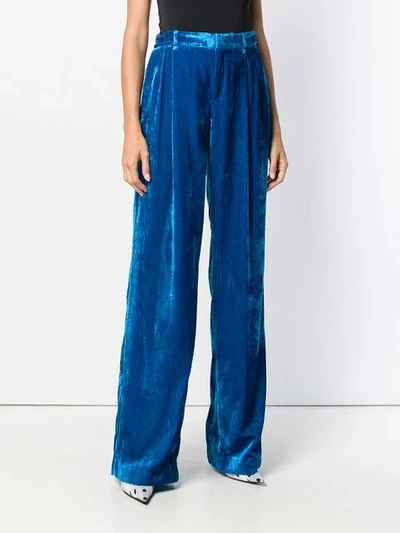 Shop Attico Palazzo Pants In 376 Electric Blue