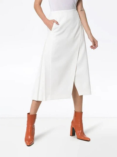 Shop Beaufille Kari Pleated Midi Skirt - White