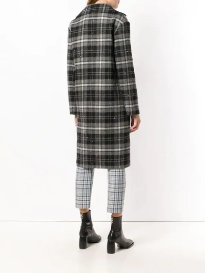 Shop Ermanno Scervino Checked Double Breasted Coat In Grey