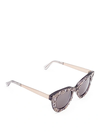 Shop Cutler And Gross Leopard Print Square Sunglasses In Animal Print