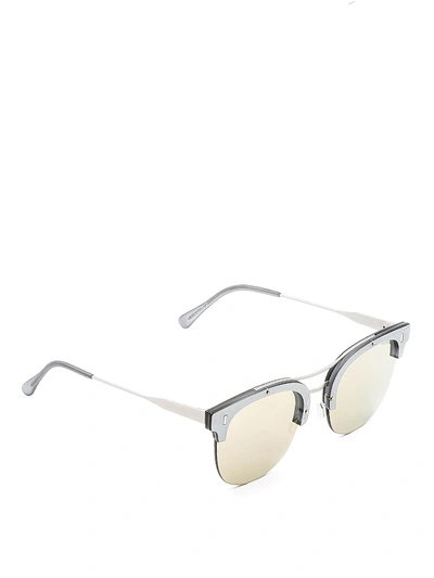 Shop Retrosuperfuture Strada Half-frame Sunglasses In Gold