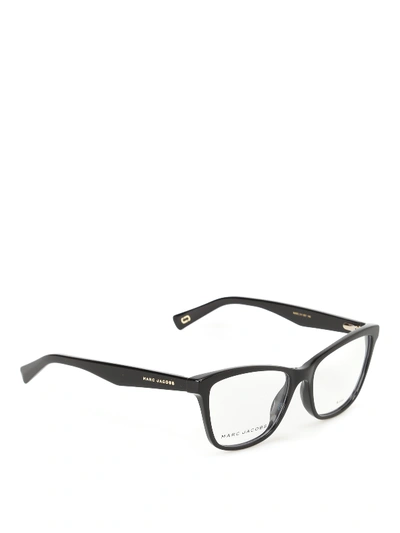 Shop Marc Jacobs Squared Acetate Frame Eyeglasses In Black