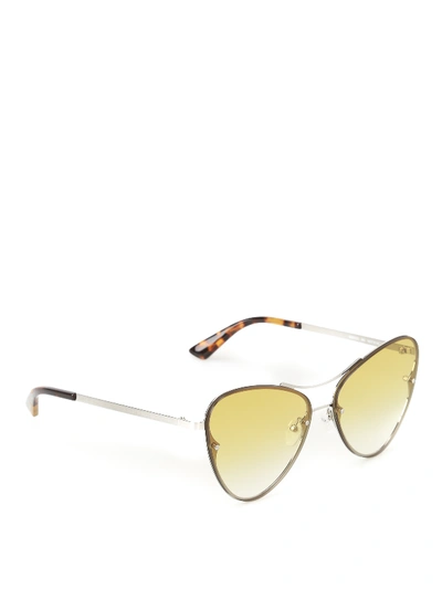 Shop Mcq By Alexander Mcqueen Cat-eye Silver Metal Sunglasses