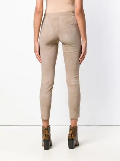 Shop Arma Slim-fit Cropped Trousers In Neutrals