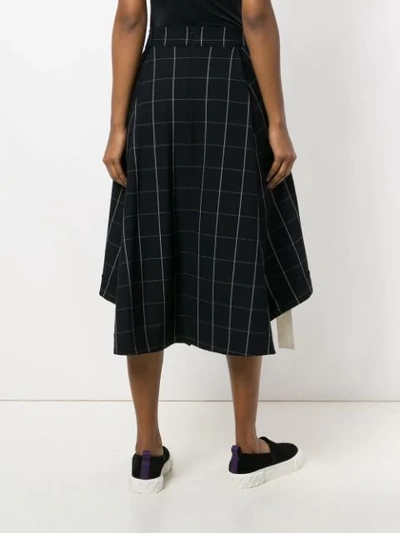 Shop Henrik Vibskov Meter Checked Asymmetric Skirt - Black