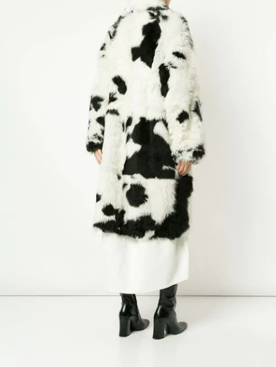 Shop Jil Sander Cow Pattern Coat In Black