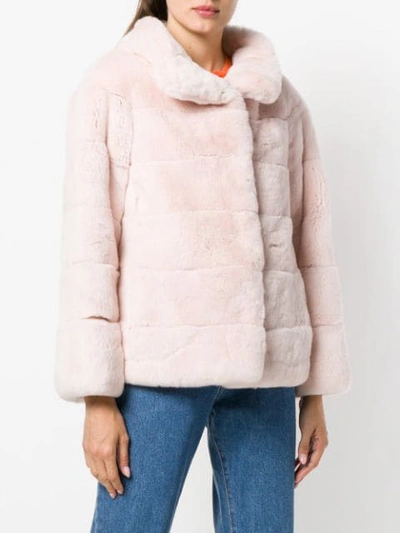 Shop Liska Tubular Neck Coat In Pink