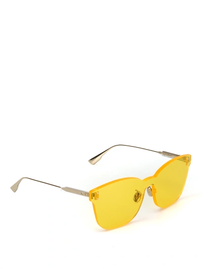 Shop Dior Colorquake2 Yellow Sunglasses
