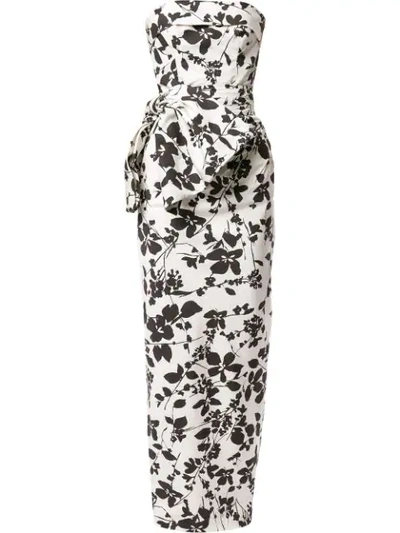 Shop Bambah Floral Pencil Gown In White