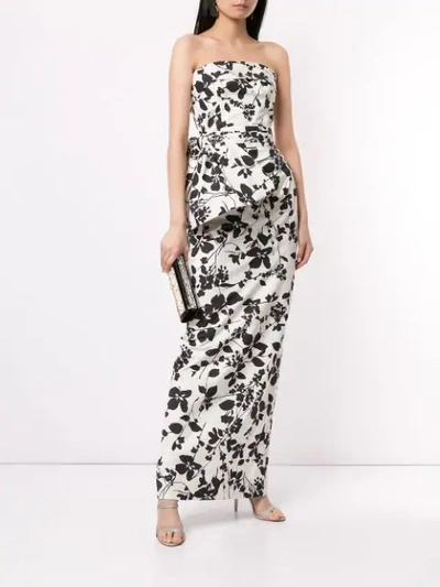 Shop Bambah Floral Pencil Gown In White