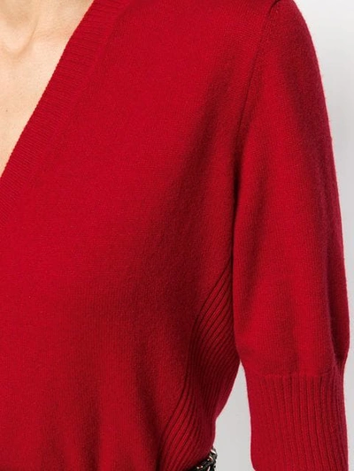 Shop Bottega Veneta Deep V In Red