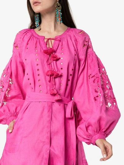Shop Vita Kin Sunflower Linen Maxi Dress In Pink
