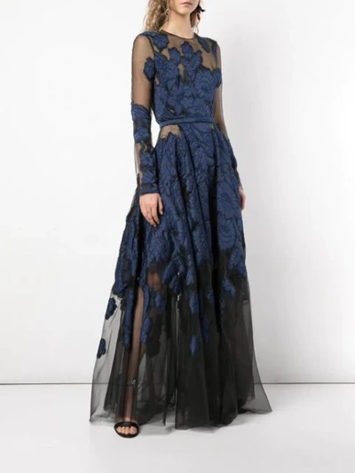 Shop Oscar De La Renta Long In Marine/black