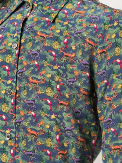 Shop Lhd Monkey Print Shirt In Multicolour
