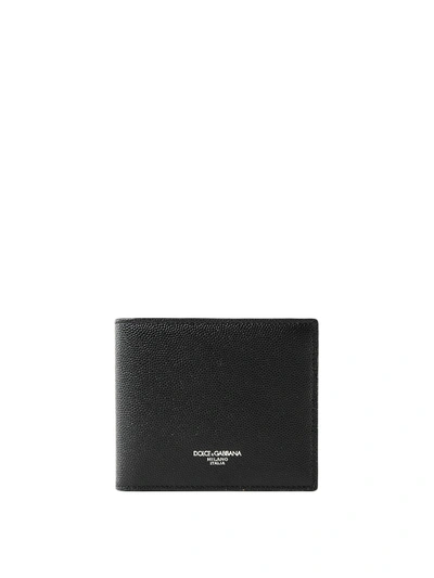 Shop Dolce & Gabbana Dauphine Leather Bifold Wallet In Black