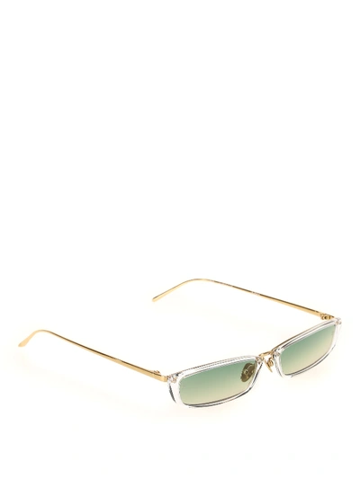 Shop Linda Farrow Clear Acetate Super Skinny Sunglasses