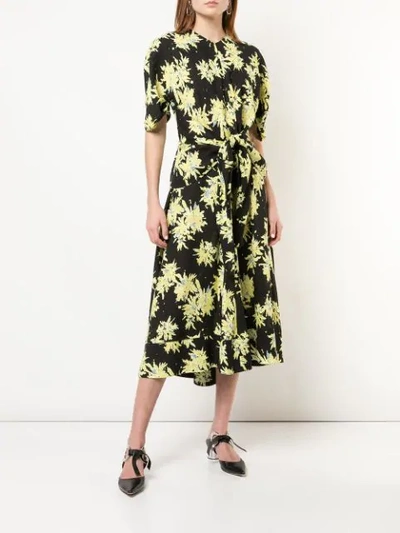 Shop Proenza Schouler Splatter Floral Seamed Skirt In Black