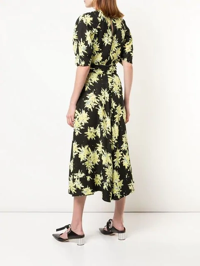 Shop Proenza Schouler Splatter Floral Seamed Skirt In Black