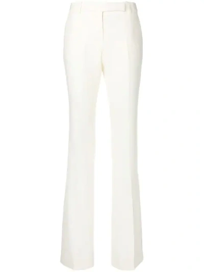 Shop Alexander Mcqueen Classic Flared Trousers In White