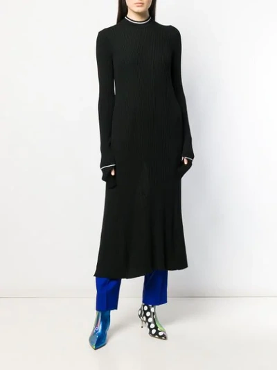 Shop Maison Margiela Knitted Long Dress In Black
