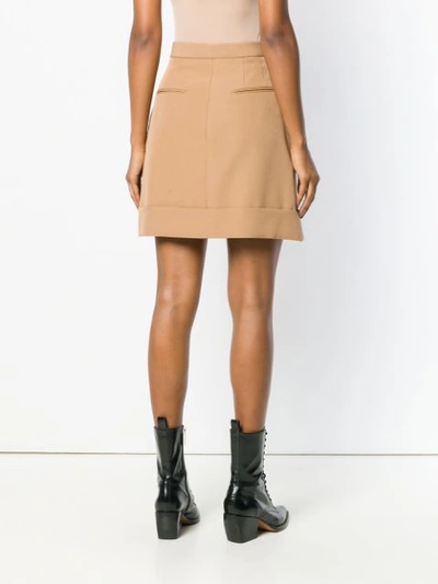 Shop Sara Battaglia Pleated Mini Skirt In Neutrals