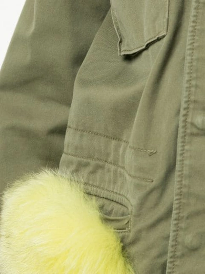 Shop Tu Es Mon Tresor Fur Pocket Field Jacket In Green