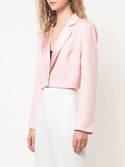 Shop Fleur Du Mal Cropped Blazer In Pink