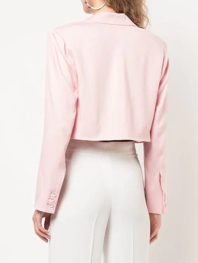 Shop Fleur Du Mal Cropped Blazer In Pink